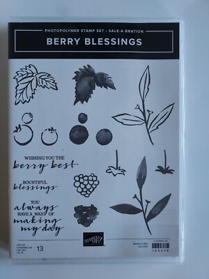 Stampin Up! BERRY BLESSINGS (13) Stamps Set- SAB/Retired/New-Fruits/Sayings++++