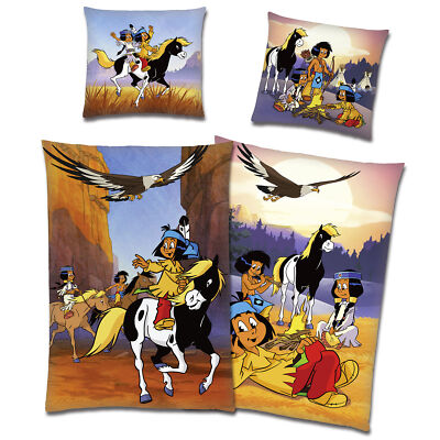 Yakari Bettwäsche Lagerfeuer 100% Baumwolle Biber/Flanell 135x200 cm 80x80 cm 