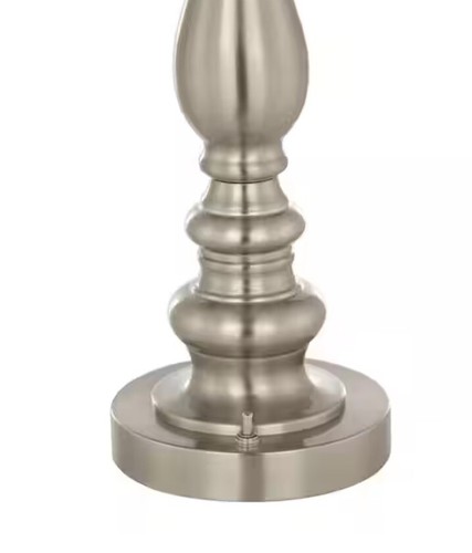 Elegant Designs Brushed Steel Three Pack Lamp Set (2 Table Lamps, 1 Floor Lamp) - Picture 2 of 5
