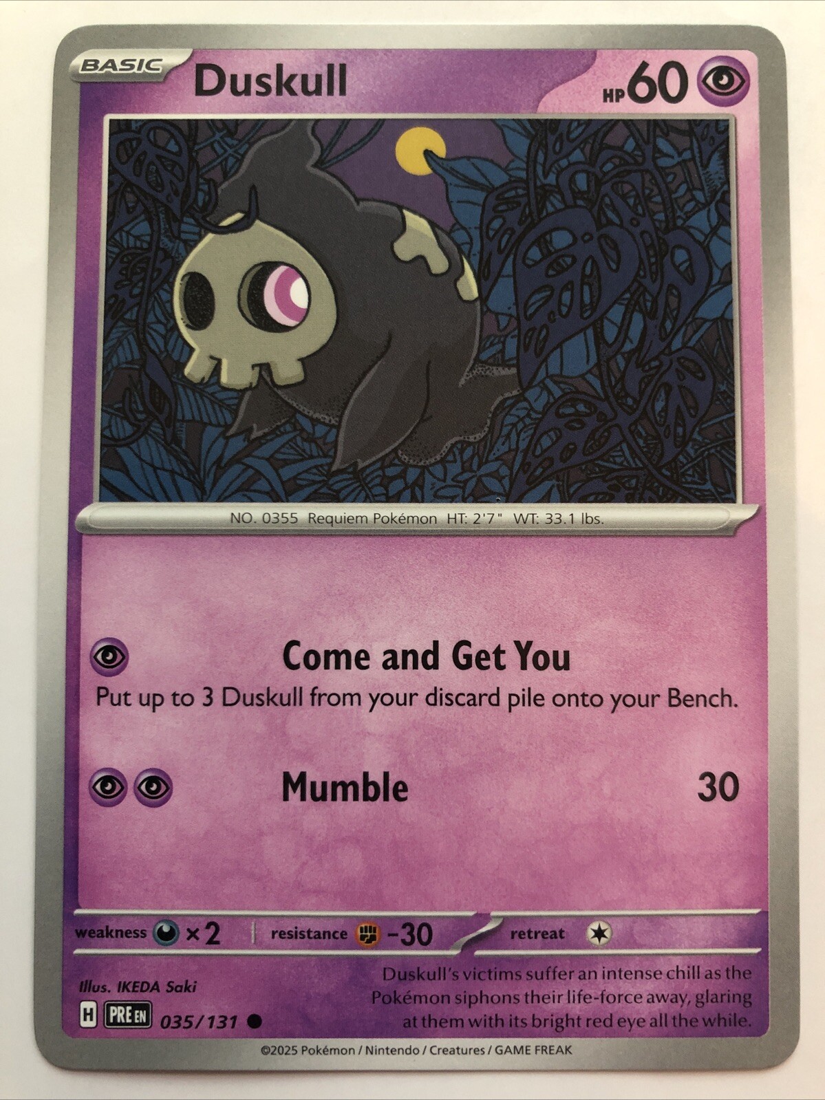 Pokémon TCG Prismatic Evolutions Duskull 035/131 NM