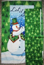 Let it Snow Panel 29" X 44" Trees 78"X 44" Christmas Cotton Quilting Fabric Set
