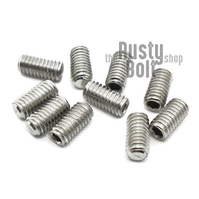 M3 x 6mm, Socket Set Screw Flat Point, A2 304 18-8 Stainless Steel