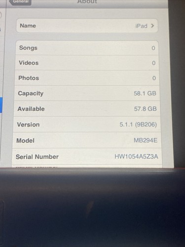 Apple iPad 1st Gen. 64GB, Wi-Fi, 9 in - Space Gray Unlocked - Afbeelding 4 van 6