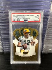 Crown Royale Aaron Rodgers #2 Gold /99 Die Cut Crown PSA 9
