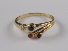 Ring Rubin Smargd Saphir Diamant 585 Gold