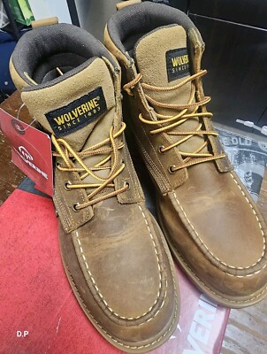 Men's Wolverine Floorhand Moc Steel Toe Work Boot Tan Leather 11M