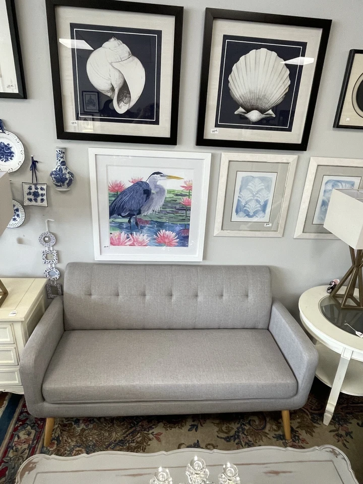 免费送货灰色亚麻布沙发 — 第 3/3 张图片