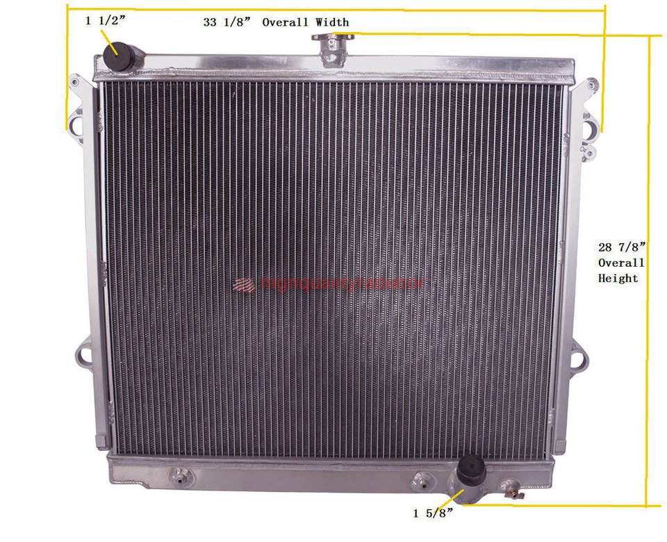 2Rows All Aluminum Radiator For 2008-2018 Lexus LX570/Toyota Land Cruiser AT/MT Foto 2 de 4