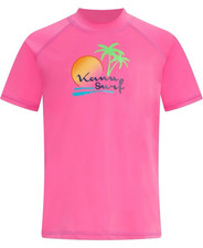 Kanu Surf Girls' Jade Rash Guard UPF 50 Sun Protection Swim Shirt Pink Sz 12