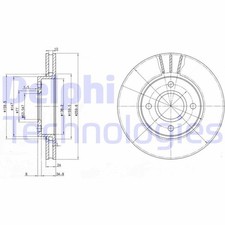DELPHI Bremsscheibe Vorne für FORD Escort VI Cabrio (ALL) ORION III (GAL) 260mm