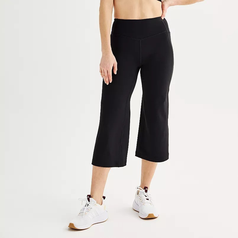Tek Gear Women's Black Ultrastretch Wide Leg Pocket Crop Pants (WT41A403RS) Sz S