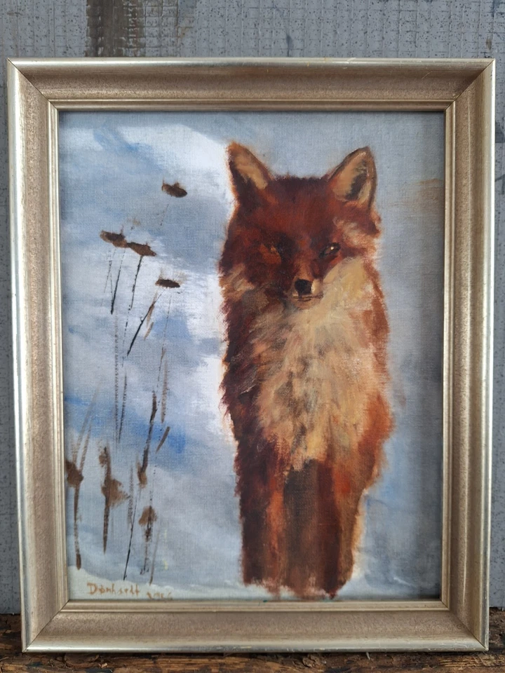 Original Ölgemälde Oil Painting Peinture Fuchs Fox Fine Art Impressionism Rahm  - Bild 4 von 4