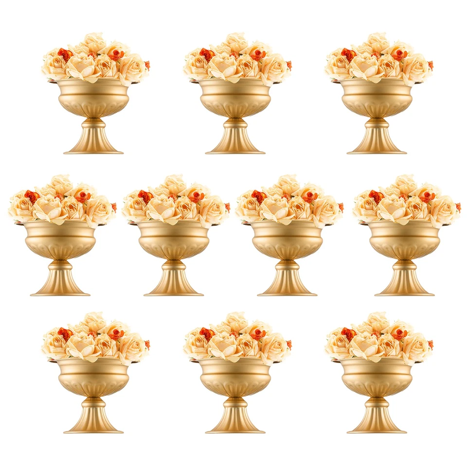 VEVOR Vase de mariage support de fleurs en métal or pour décoration 16 cm 10 PCS - Photo 1/4