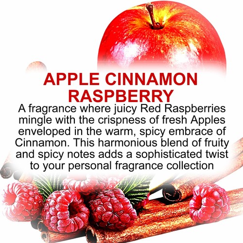 Apple Cinnamon Raspberry Fragrance Oil Candle Soap Making Perfume Bath Body - Picture 2 of 6