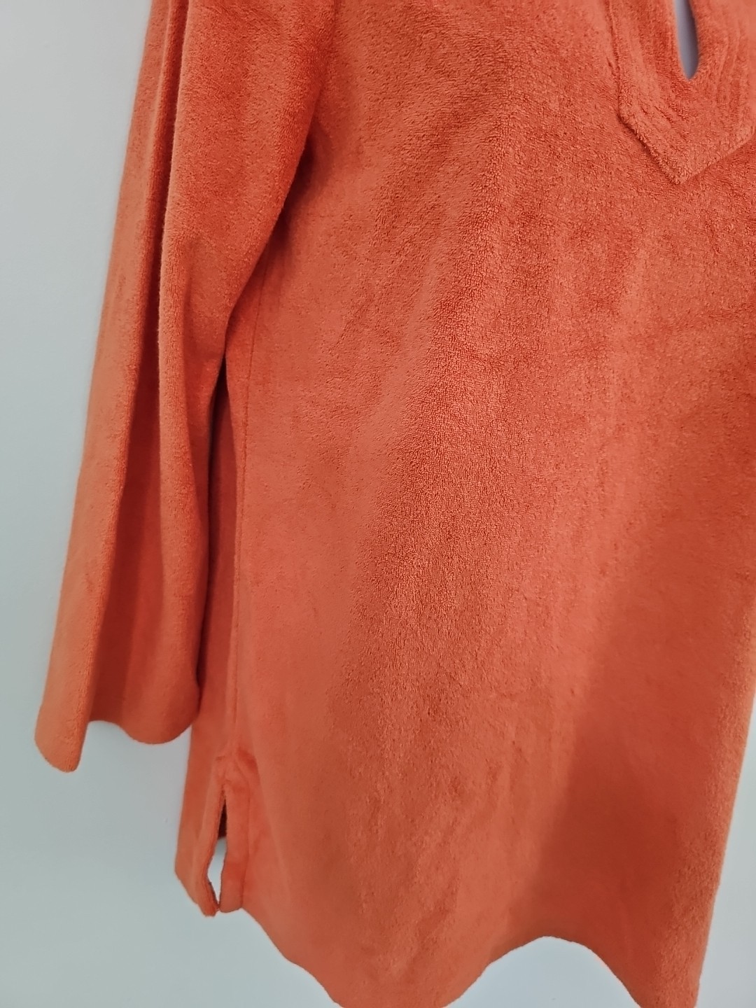 Talbots Pullover Split Neck Terry Tunic Top Orang… - image 5