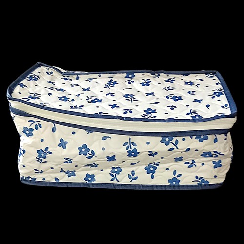 Vintage Lillian Vernon Dish Storage Bags China Saver Zippered Blue Flowers NEW - Picture 12 of 24