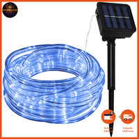 Lichterschlauch Solar 10M 100 Led Blau Dimmbar Wasserdicht FüR Garten Balkon