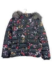 Tommy Jeans Mädchen Steppjacke Blumenmuster Kunstpelzkragen Gr. 140