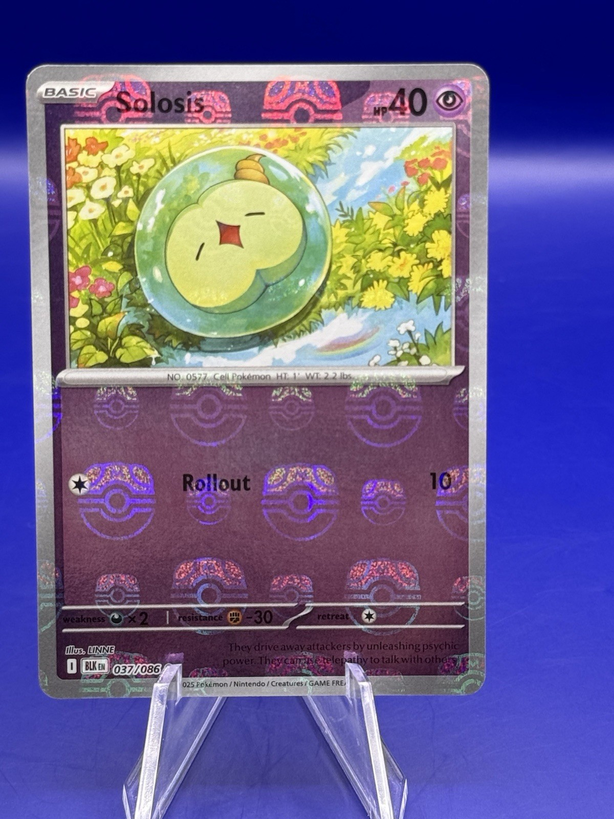 Solosis (Master Ball Pattern) Pokemon SV: Black Bolt 037/086 NM