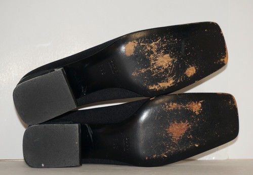 Gucci schwarze Textil & Leder-Pumps mit eckiger Zehenpartie US 8,5 B ITALIEN - Bild 13 von 14