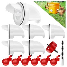 No Waste Chicken Feeder,  Waterer Set   Automatic Poultry, Feed Port Kit