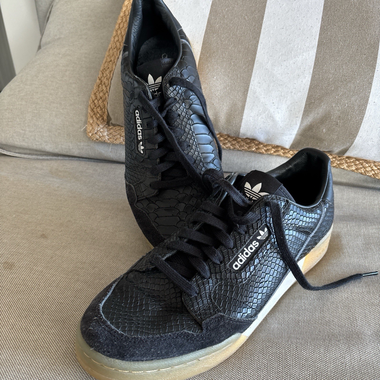 ORIGINAL Adidas Continental 80 Black Python Men's… - image 2