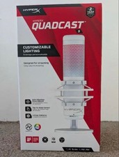 HyperX QuadCast S Standalone Microphone with RGB Lighting, White 519P0AA Used