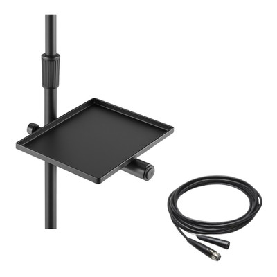 u-mount Mic Stand Utility Tray + 25ft Economy XLR Microphone Cable Vocal Bundle