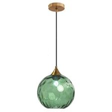 7.9" Glass Globe Pendant Lighting Fixtures for Kitchen Island Navy Blue Green...