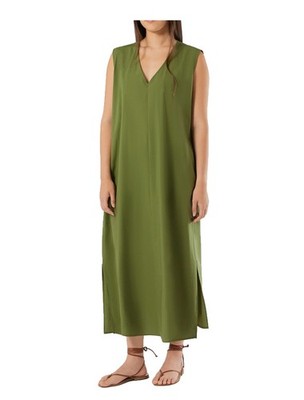 marina rinaldi green dress Marina Rinaldi | Woman - Linen canvas dress - Olive Green
