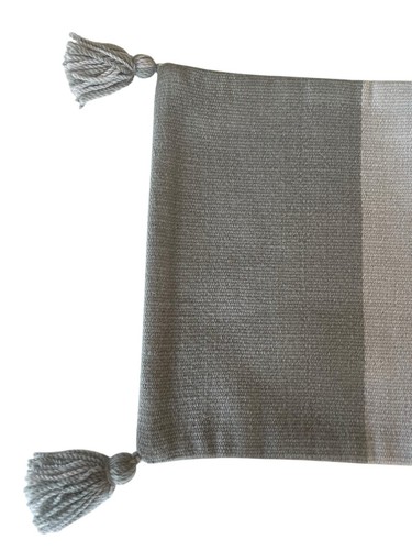 Pottery Barn Dhurrie Wool Pillow Cover Lumbar 14in x 26in Rectangle Gray Stripe - Picture 2 of 9