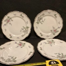 4 “Edelstein” 7.75” Floral Dishes, LYNN 18031, Bavaria, ‘Maria Theresia’,