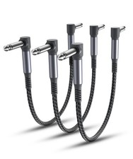 Elebase Guitar Patch Cables 15CM 3-Pack,6.35MM Effects Pedal Board Cord,1/4" ...