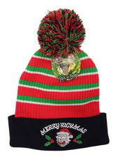 Rick  Morty Men's Multicolor Merry Rickmas Christmas Holiday One-Size Beanie