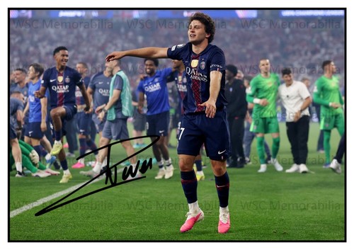 12658. Joao Neves Signed Pictures (A4 Prints) PSG Benfica Portugal