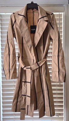 EMME Marella Italy Belted Trench Coat Size 8 - NEW