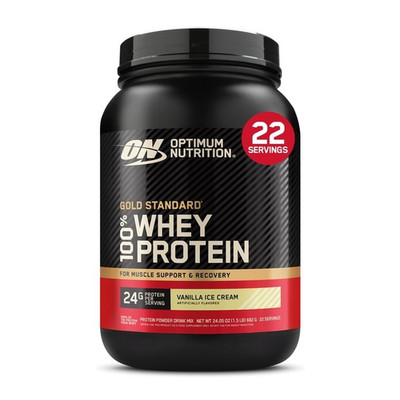 Optimum Nutrition Gold Standard 100% Whey Powder Vanilla Ice Cream GF 22 Serv
