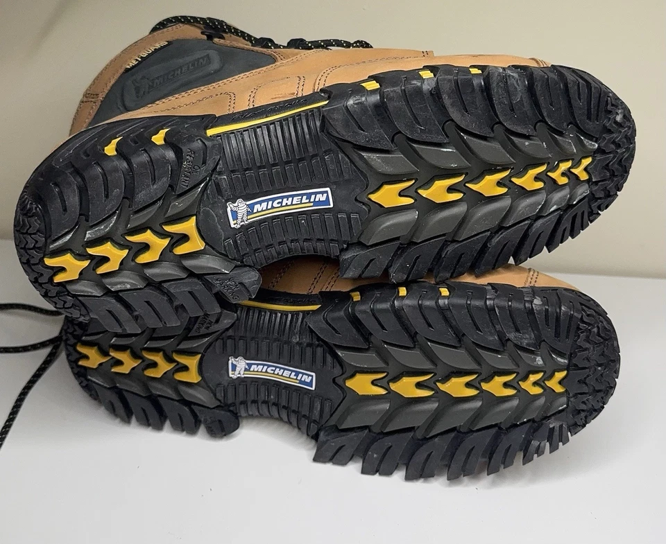 Bota de trabalho masculina Michelin XPX763 Pilot Sport tamanho 11 M biqueira de aço bronzeada e preta - Imagem 3 de 4