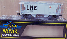 WEAVER O SCALE ULTRA LINE LNE LEHIGH NEW ENGLAND GRAY COVERED HOPPER 3 RAIL NOS