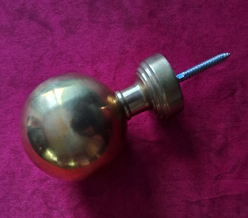 Ancienne Boule de Rampe d' Escalier à Visser en Laiton Début XXème - Photo 2/4