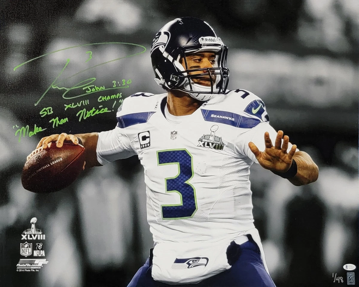 ラッセル・ウイルソン直筆サイン入り超大型写真…Russell Wilson… Russell Wilson NFL Original Autographed Photos for sale | eBay