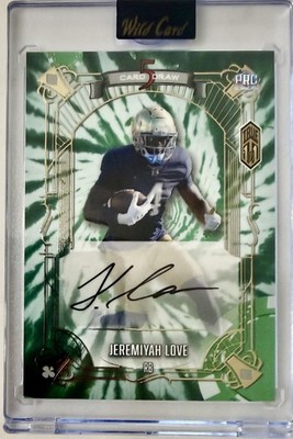 2025 Wildcard 5 Card Draw Jeremiyah Love Tie Dye True 1/1 Auto PRC Casehit 