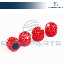 4pcs Red Rhinestone Tire Valve Stem Caps Bling Diamond Stem Valve Caps