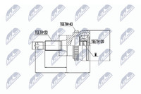 Gelenksatz Antriebswelle NTY NPZ-SU-031 FüR Wagon Opel H00 Agila Suzuki F68 12V
