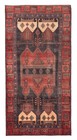 Vintage Black, Red Traditional 4'5" x 9'1" Oriental Hand-Knotted Wool Area Rug