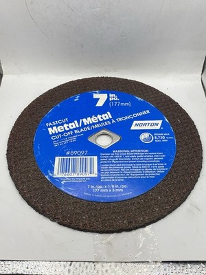 Norton 7'' Metal Cut Off Wheel 7'' x 1/8'' x DM, #89097 Max RPM 8730