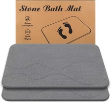 Stone Bath Mat, Diatomaceous Earth Shower Mat, Non-Slip Super Absorbent Quick