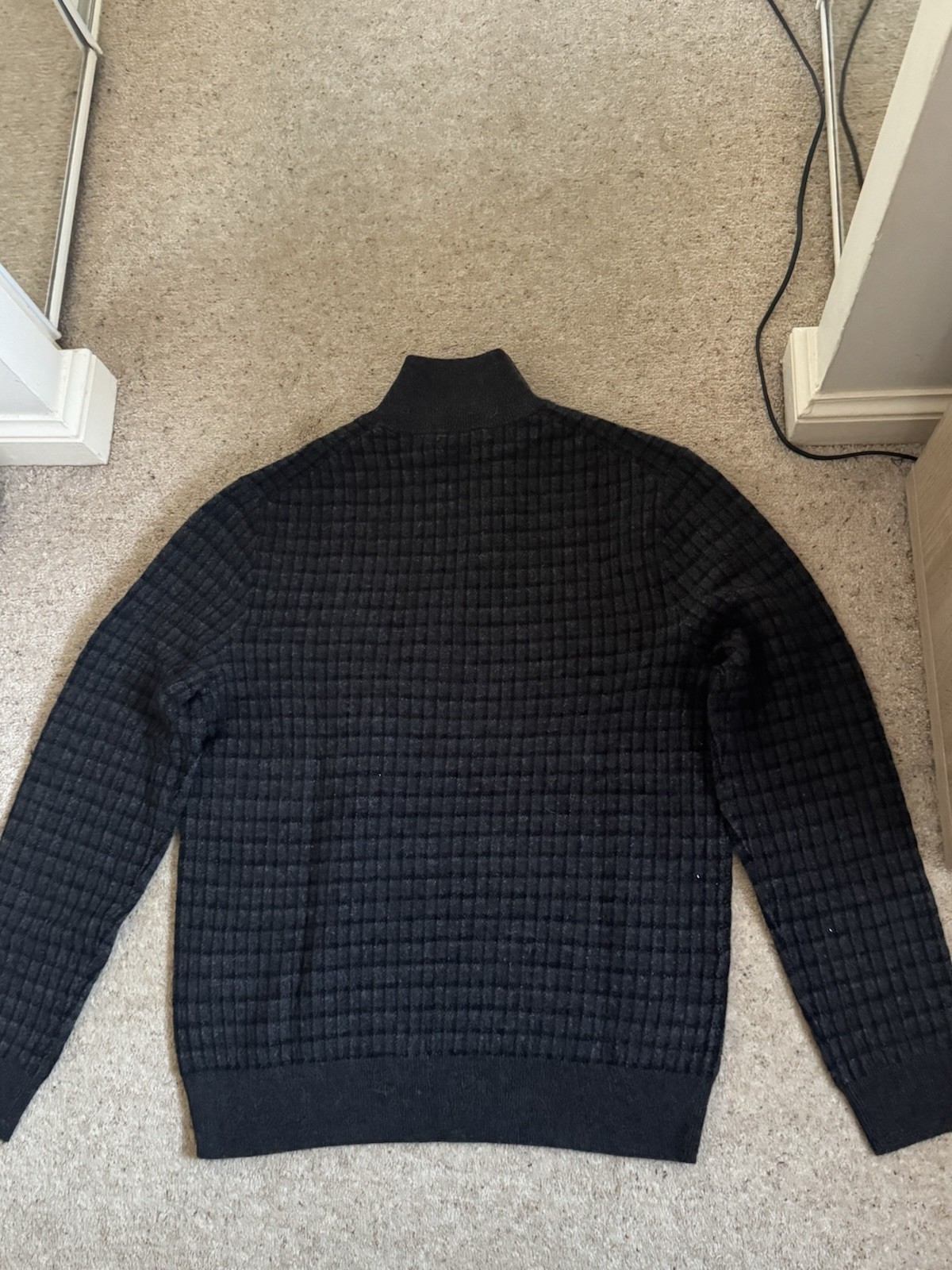 New Polo Ralph Lauren Grey Wool Quarter Zip Jumper, Medium image 10