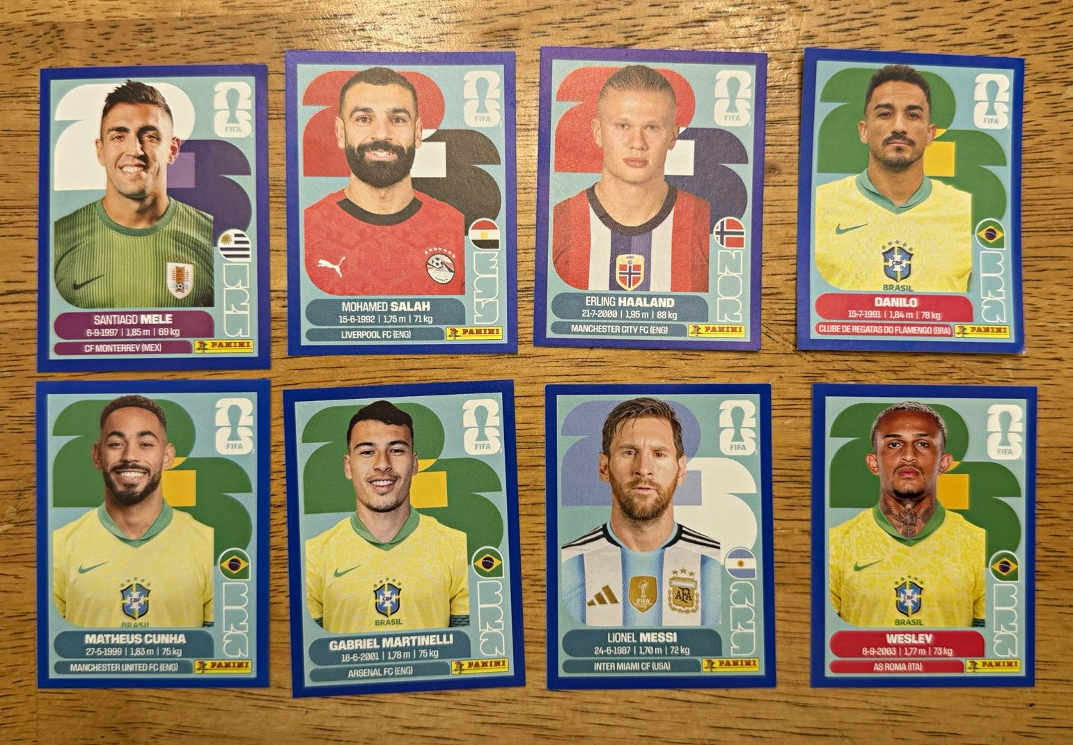Panini FIFA World Cup 2026 BLUE Card Lot (8) Messi,Salah, Haaland and others.