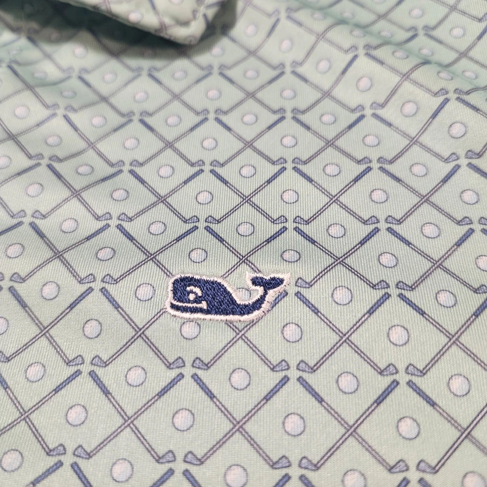 Vineyard Vines Shirt Boys Large 16 Green Performance Golf Polo - Image 2 of 4
